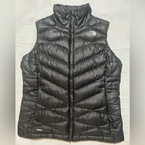 North Face 550 Goose Down Black Puffer Vest Full Zip Womens Size S